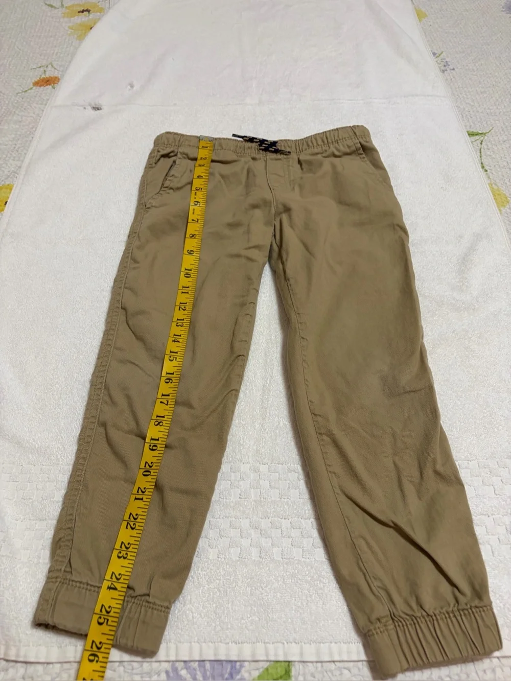kids Elastic Waist Jogger Pants - Tan(M)